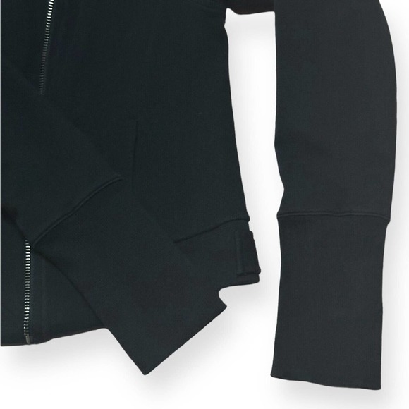 H BY HALSTON Moto Biker Style Jacket French Terry Draped Stretch Zip Up Black 8 - Picture 9 of 12